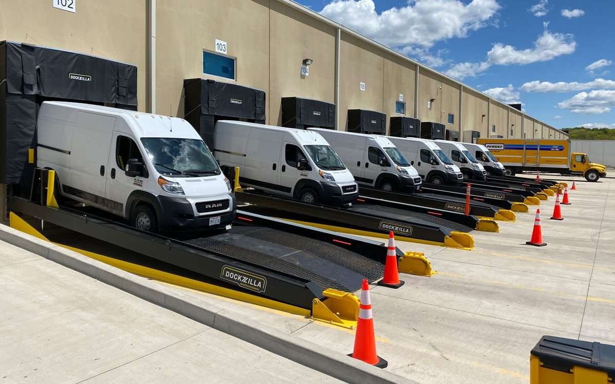 Twins Leo Connection fleet of cargo vans at the loading dock